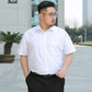 Summer Fat Plus Size Men's Short-sleeved White Shirts Men's Loose Shirts Fat Half-sleeved Shirts