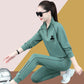 Sports and Leisure Suit Women Loose Stand-up Collar Sweater Running Clothes Two-piece Long-sleeved Trousers Sweat-absorbent and Breathable