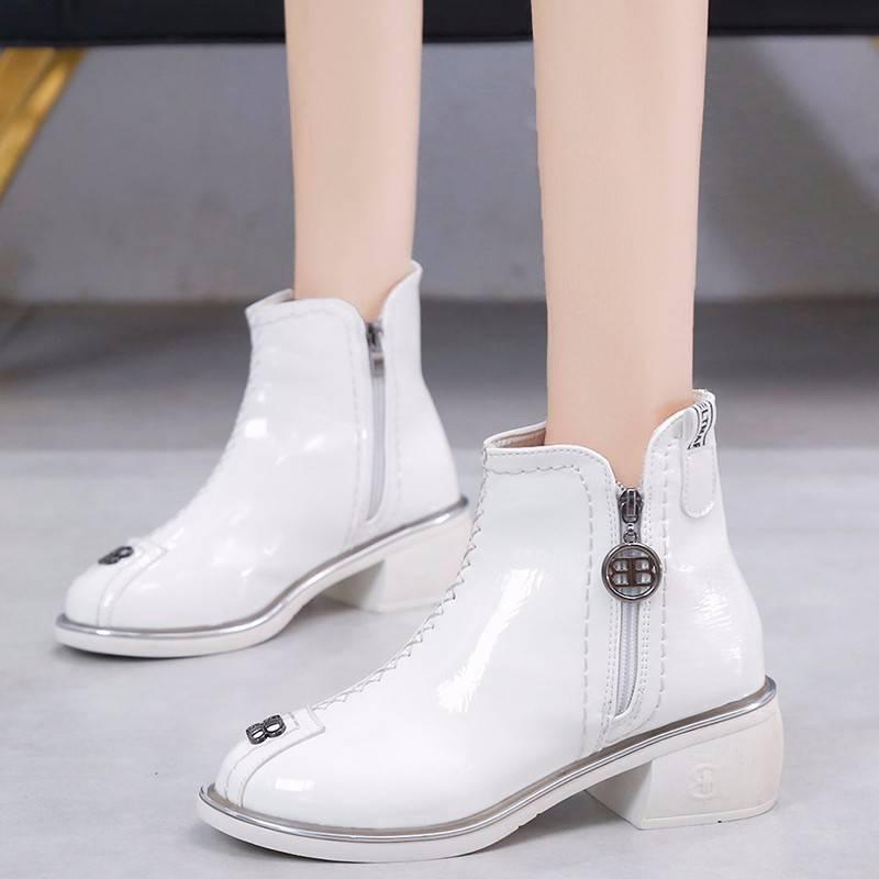 Women Leather Boots Ankle Boots Fashion Chelsea Low Heels Ladies Booties Spring Ladies Shoes