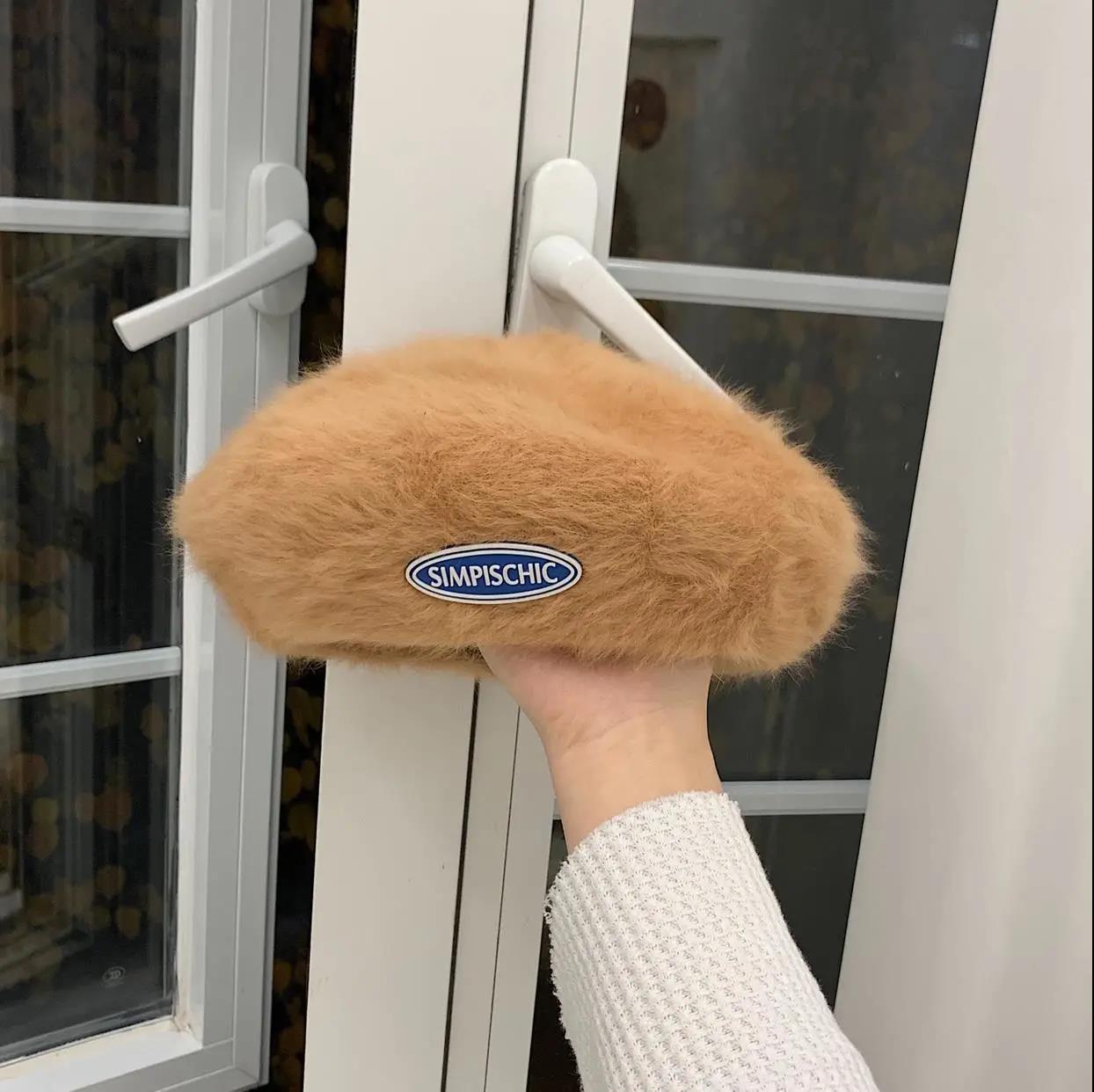 Winter Korean Fashion Sweet Rabbit Fur Beret Hat Women's British All-match Painter Hat