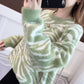 Pofulove Women's Autumn and Winter New Loose Pullover Lazy Sweater High-quality Mink Wool Sweater