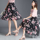 Chiffon Swing Skirt Printed Midi Skirt High Waist Skirt Fashion Versatile
