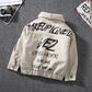 Boy's Jacket Autumn and Winter Models In The Big Children's Leather Jacket Korean Version Plus Velvet Thick Coat Pu Leather Jacket Trend