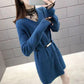 Autumn and Winter Fake Two-piece Mid-length Sweater Women Loose Waist Bottoming Sweater Skirt Lace Collar