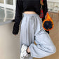 Gray Sports Sweatpants Women Autumn and Winter Wear High Waist Loose Wide-leg Pants Plush Casual Drape Black Trousers Track Pants Jogging Streetwear