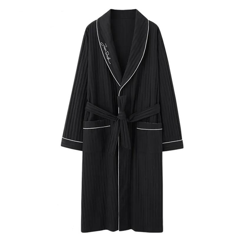 Antarctic Pajamas Men's Cotton Bathrobe Spring and Autumn Long Section Cotton Thin Section Dressing Gown Pajamas Men's Japanese Summer Bathrobe Men