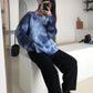 Tie-dye Sweater Women Autumn  Winter Wear Long-sleeved Loose Retro Twist Pullover Sweater Thick Top