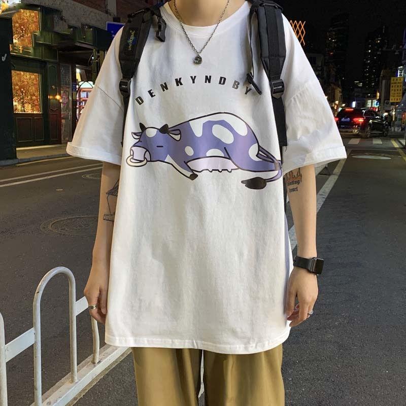 Printed Short-sleeved T-shirt Men's Summer Ins Wild Top Loose Half-sleeved T-shirt