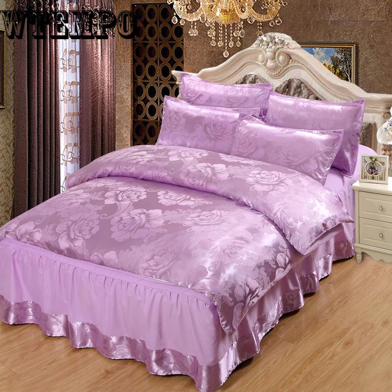 Jacquard Queen/King Size Duvet Cover Set Bedclothes bed sheet jacquard lace Bedding Sets