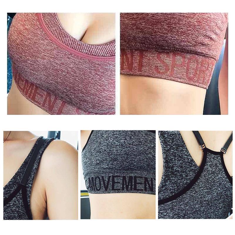 Strap Sports Bra with Push Up Seamless Crop Top Women Fitness Gym Workout Yoga Sports Bra Tank