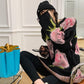 Women's Sweater Loose Outer Wear Autumn  Winter Casual Retro Jacquard Mid-length Pullover Knit Top