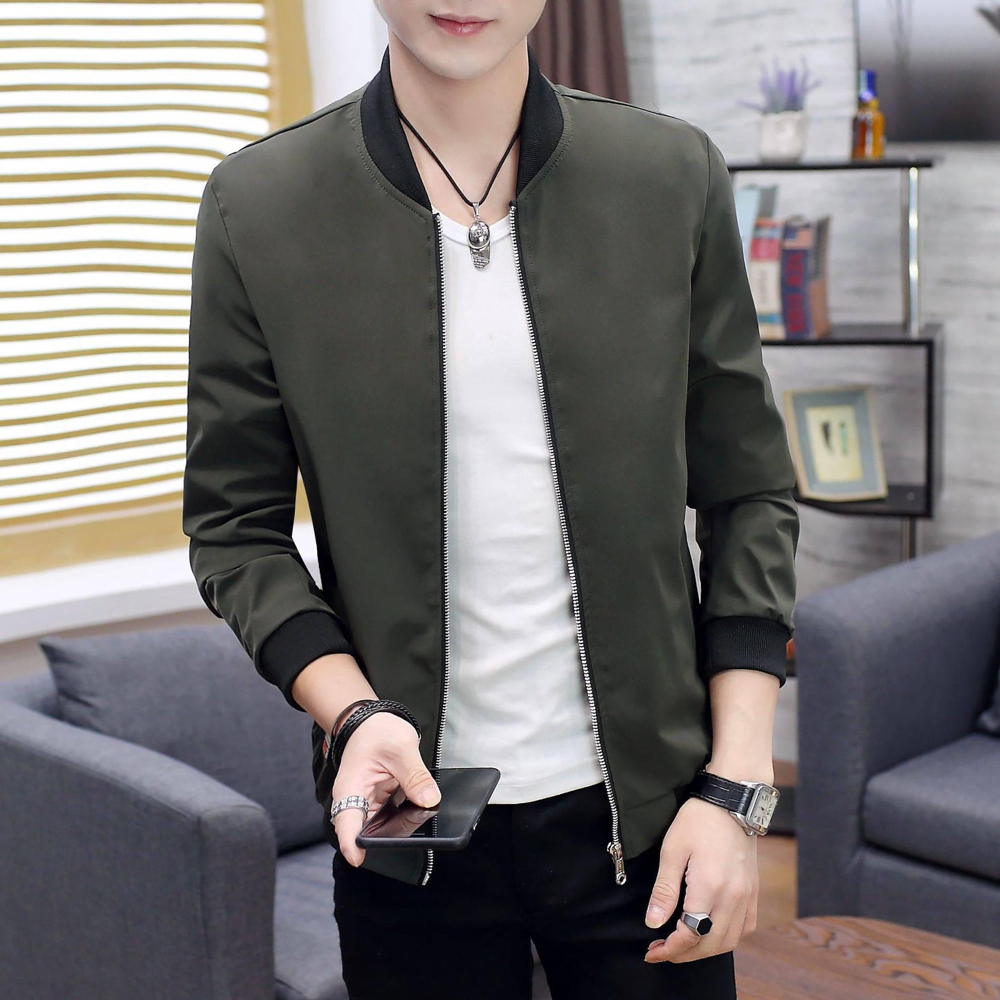 Mens Bomber Jackets Male Casual Zipper Streetwear Coats Men OutweaR Slim Clothing Plus Size