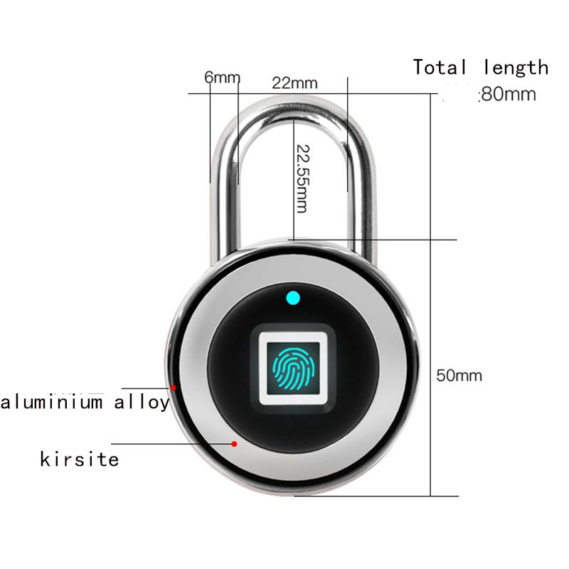 Fingerprint Padlock Intelligent Lock Dormitory Locker Warehouse Door Security Lock Outdoor Remote Authorization Password Padlock