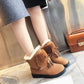 Female Winter Solid Color Versatile Warm Short Boots Women's Thick Soled Snow Boots Waterproof Thickened Cotton Shoes
