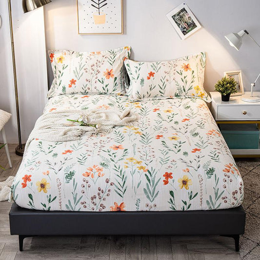 Fitted Waterproof Twin Mattress Cover Cotton Thick Printed Bedspread Bed Sheet Mattress Protector