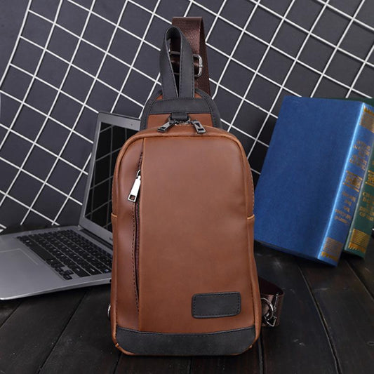 Casual Chest Bag Men Coffee Large Capacity Multi-pocket Shoulder Bag Outdoor Sports Pockets
