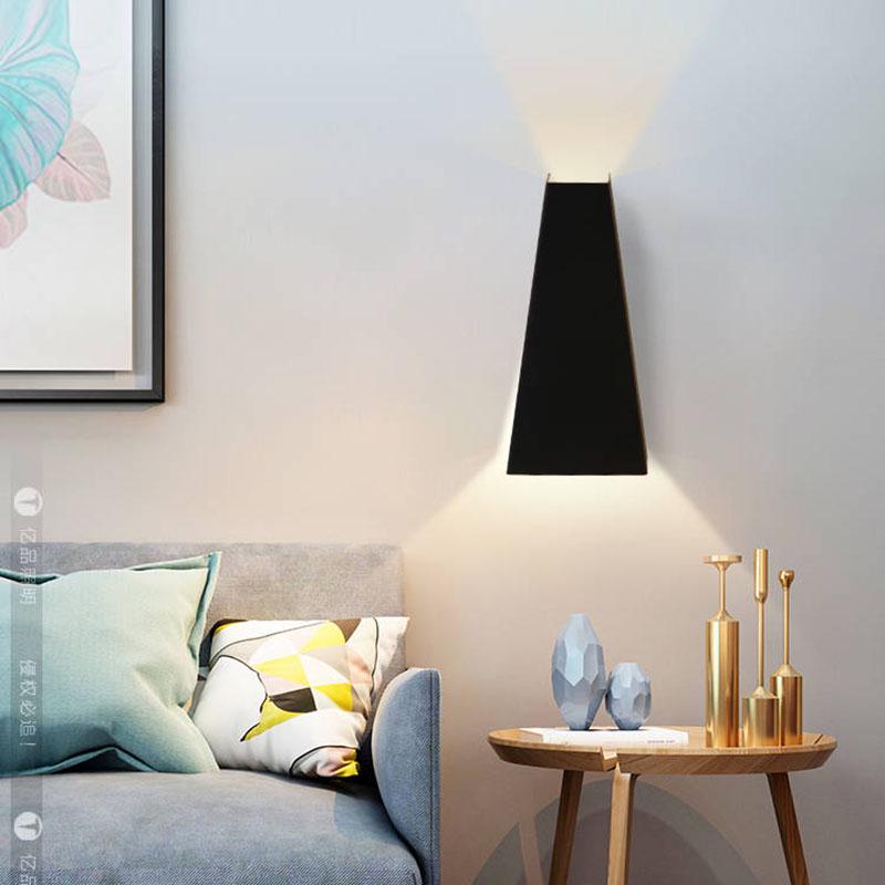 Nordic Led Wall Lamp Aluminum Outdoor Indoor White Black Stairs Bedroom Bedside Bathroom wall Light