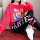 Sports Suit Women's Spring and Autumn Popular Large Size Loose Casual Temperament Fashion Long-sleeved Two-piece