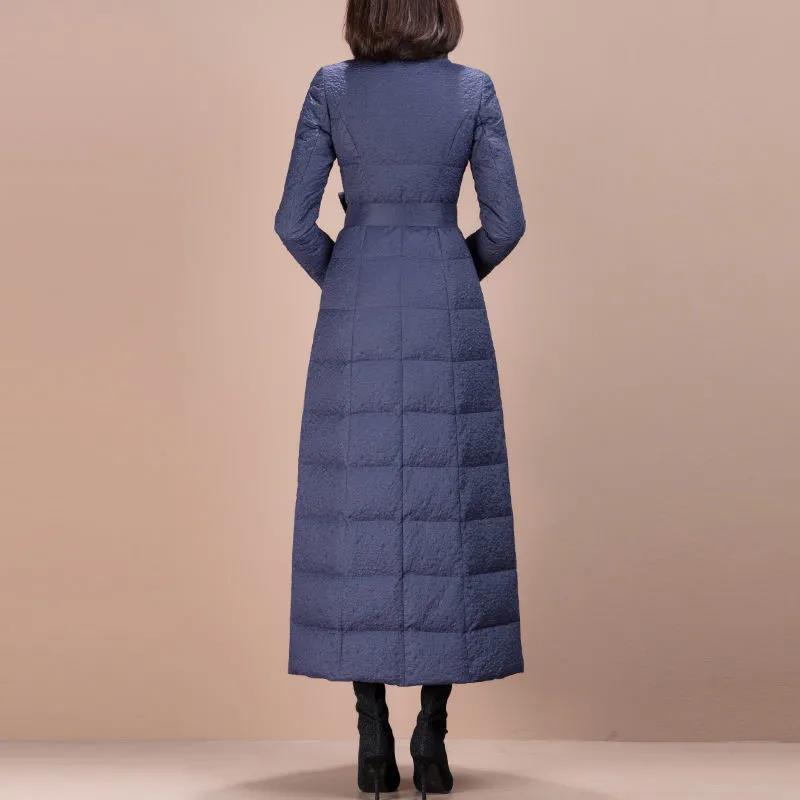Women's Winter Korean Loose Quilted Coat Warm Stand-collar Down Jacket Women's Solid Color Patent Leather Long Down Jacket