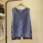 Women Knitted Vests Autumn New Korean Version of Wild V-neck Sweater Vest Women Loose Button Sleeveless Sweater Vest