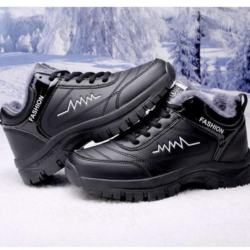 Winter Men's and Women's Outdoor Trekking Shoes Plus Velvet Warm Soft Bottom Walking Shoes Wear-resistant Non-slip Couple Sports Shoes