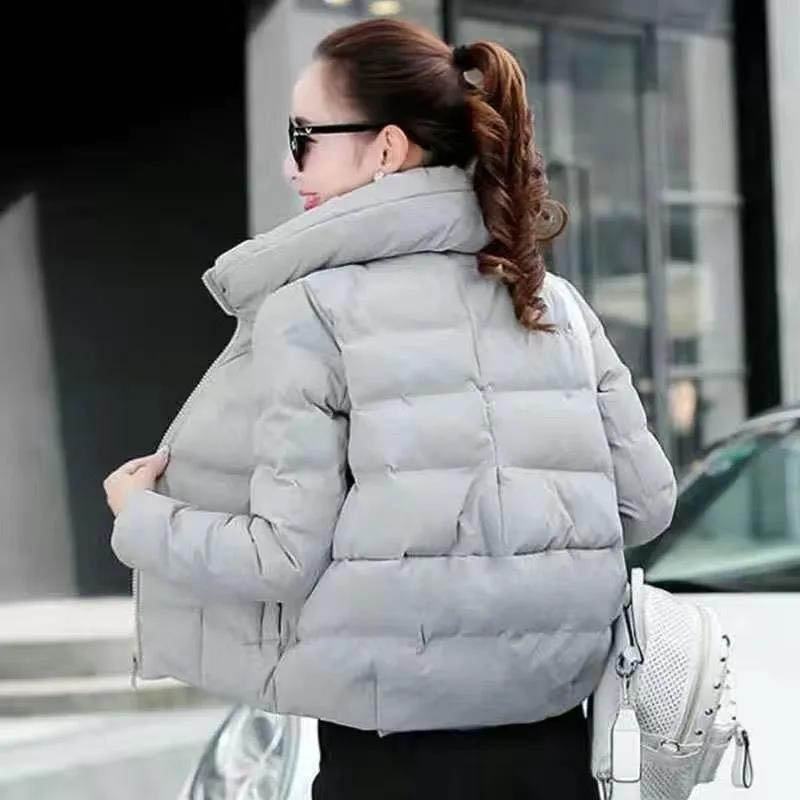 Women's Short Down Padded Jacket Korean Style Short Bread Coat Loose and Thick Ladies Small Padded Jacket