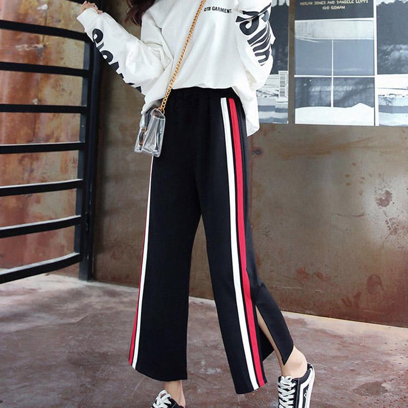 Wide-leg Pants Girls Sports Leisure Loose Nine-point High-waist Students All-match Straight-leg Pants