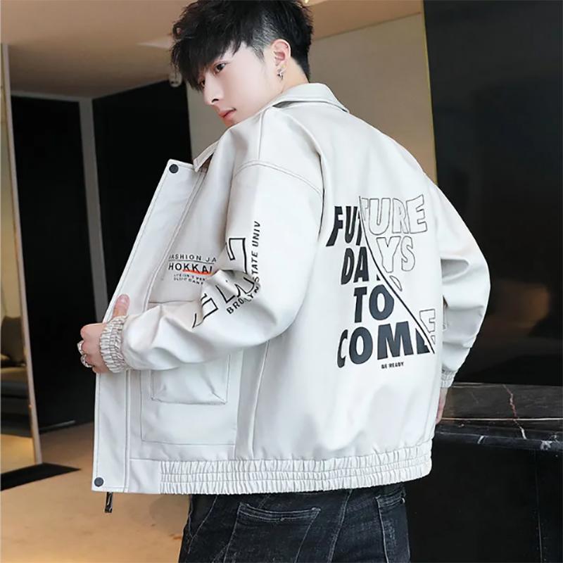 Leather Jacket Men's Autumn Fashion Youth Jacket Trend Lapel Leather Large Size Motorcycle Jackets