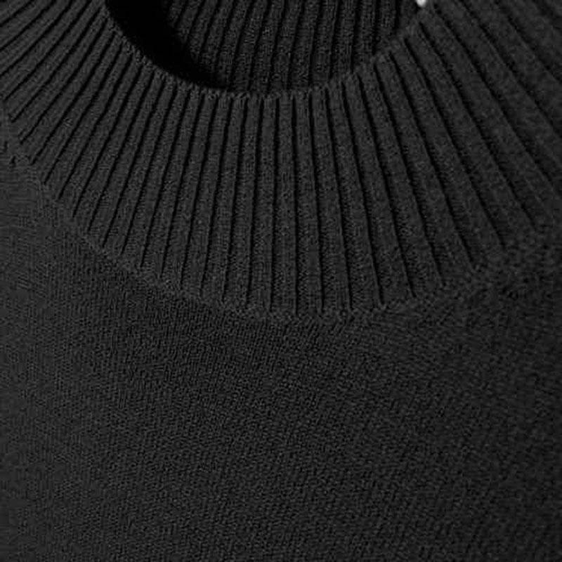 Pofulove Half Turtleneck Bottoming Shirt Sweater Women Autumn Winter Black Pullover Slim Shirt