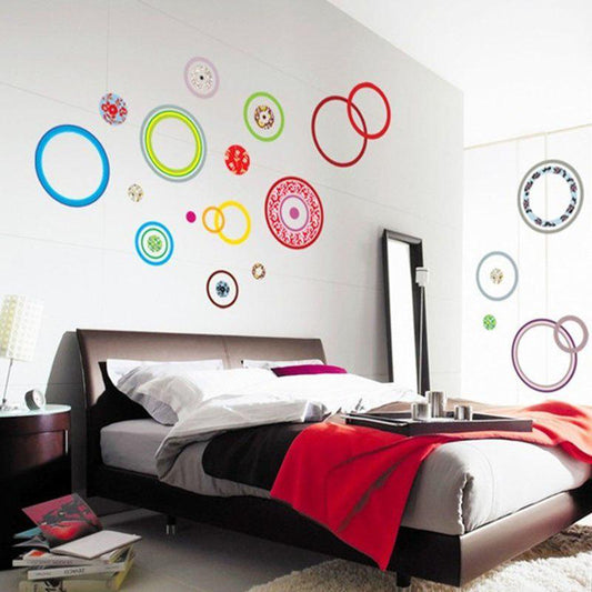 3d New Colorful Circle Round Pattern Sticker Wall Decals For Kid Room Bedroom Living Room Decorative