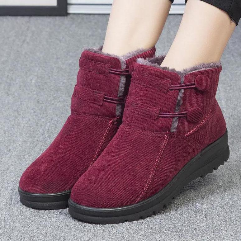 Women's Winter Cloth Shoes Plus Velvet Thick Warm Snow Boots Non-slip Wear-resistant Mother's Cotton Boots