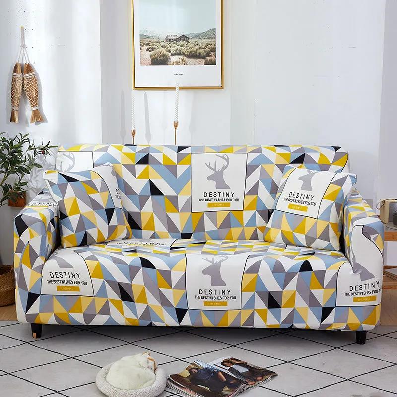 String Printed Sofa Covers for Living Room Elastic Stretch Slipcover Sectional Corner Sofa Covers 1/2/3/4-seater