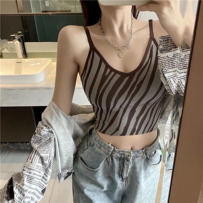 Zebra Pattern Wrap Chest Removable Latex Chest Pad Big U Beauty Back Underwear Tube Top Sports Vest Push Up Bra Top Lingerie Yoga Crop Tops for Women