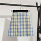 S-XL Summer Women O-neck Thin Cute and Sweet T-shirt+A-word Bag Hip Plaid Shorts 2pcs Office Lady Slim T-shirt Shorts Suits
