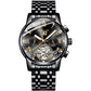 Retro Bronze Skeleton Mechanical Watch Men Automatic Watches Sport Luxury Top Brand Leather Watch