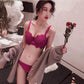 Sexy Bras Women Push Up Bra Floral Lace Gathered Bralette Plus Size Underwear Pink White Kawaii Girl Women Plus Size Bra Sexy