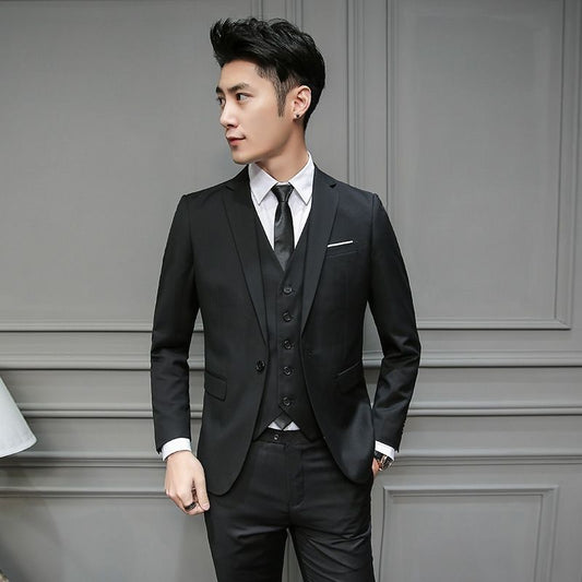 Casual Youth Suit Men's Suit Jacket Trousers Suit Fit Professional Formal Wear