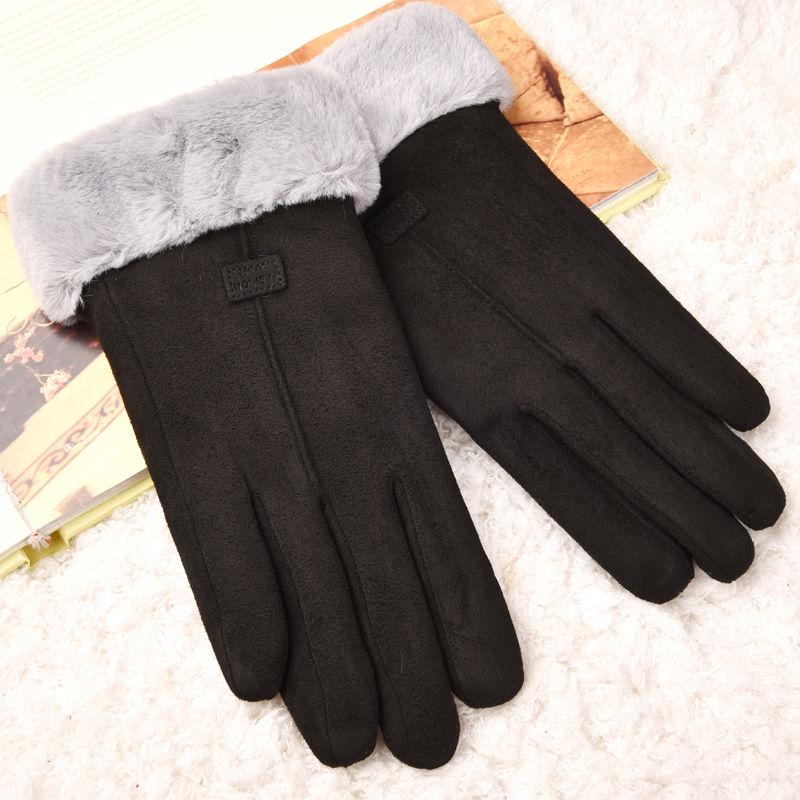 Winter Warm gloves Half-finger gloves Woman fashion gloves Plush Cotton gloves Windproof gloves
