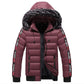 Men's Padded Jacket Men's Thick Warm Jacket with Detachable Hood Youth Bread Clothes Stand-up Collar Jacket Men