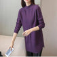 Pofulove half-high collar thickened large size loose-knit base shirt dress women's mid-length
