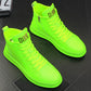 Men's Four Seasons Trendy Shoes Patent Leather Bright Leather Sneakers Boys High-top Casual Shoes