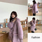Winter Short Purple Cotton-padded Jacket Women's Loose Down Cotton-padded Jacket Student Bread Jacket
