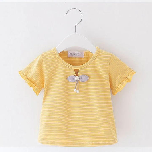 Summer Girl Short -sleeved Casual T -shirt Baby Girls and Young Children Summer Children's Children In Summer Clothes