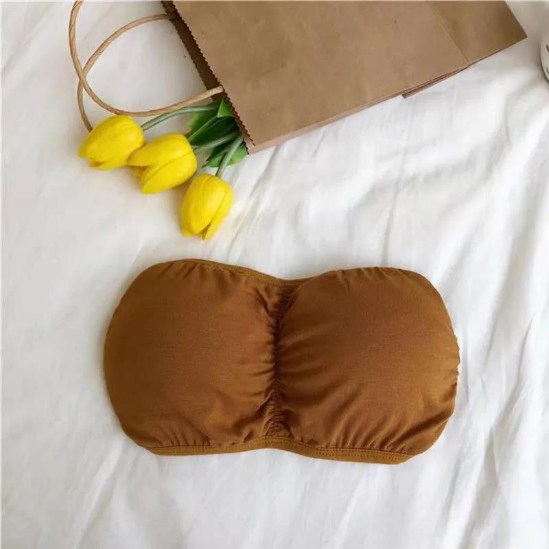 Korean Version of The Beautiful Back Bra Tube Top One-piece Sports Vest Base Wrap Chest Thin Cotton Pad Removable Bra Underwear