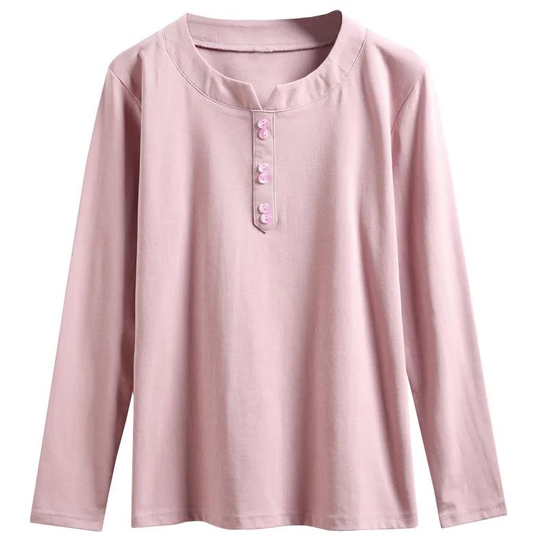 Women Cotton Shirts Casual Pullovers Long Sleeves T-Shirts Premium Bottoming Shirts