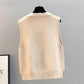 Ladies Vest Short Spring Versatile V-Neck Sleeveless Knit Sweater