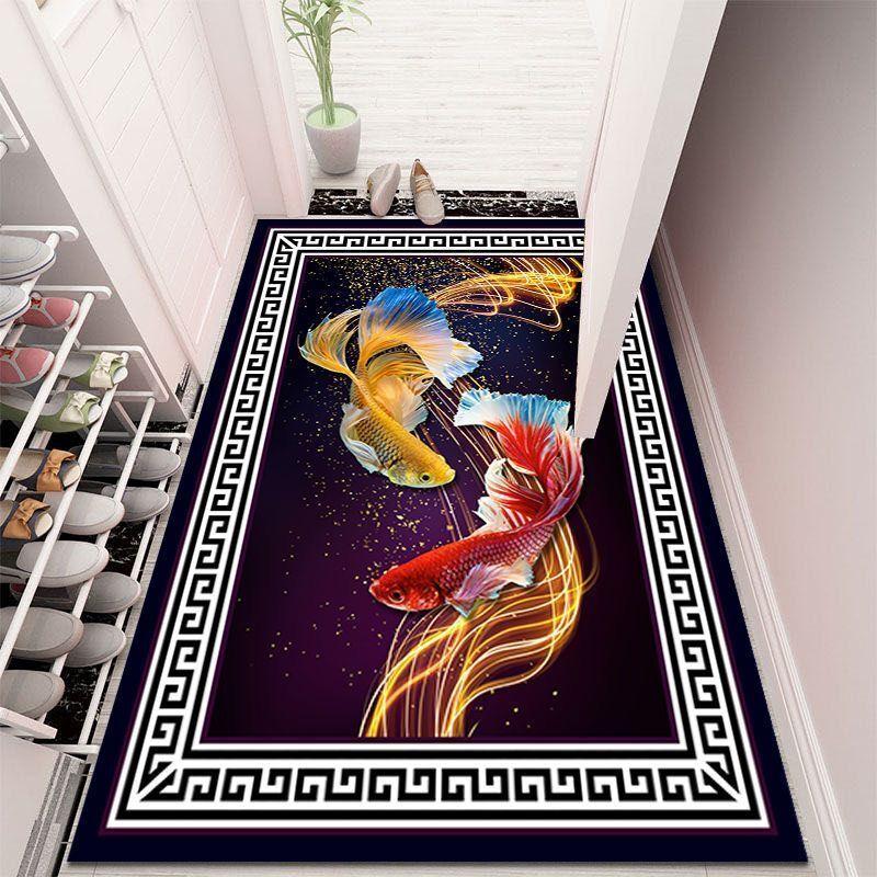 3D Door-to-door Floor Mats Living Room Bedroom Bedside Carpet Bathroom Door Non-slip Absorbent Floor Mats Washing