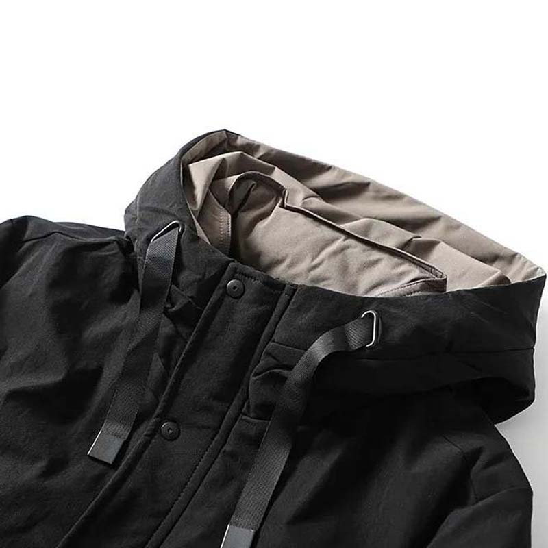 Simple and Versatile Men's Hooded Mid-length Casual Cotton-padded Jacket, Cold and Warm Jacket