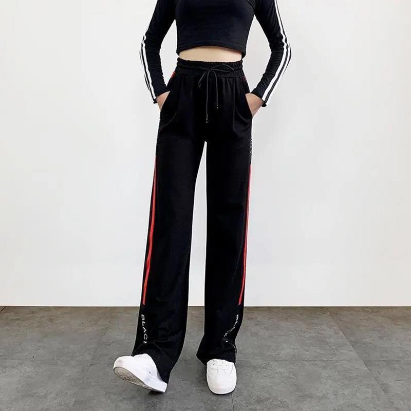 Wide-leg Pants Women's High Waist Drape Loose Straight-leg Casual Pants Women's Spring and Autumn Sports Pants Mopping Trousers