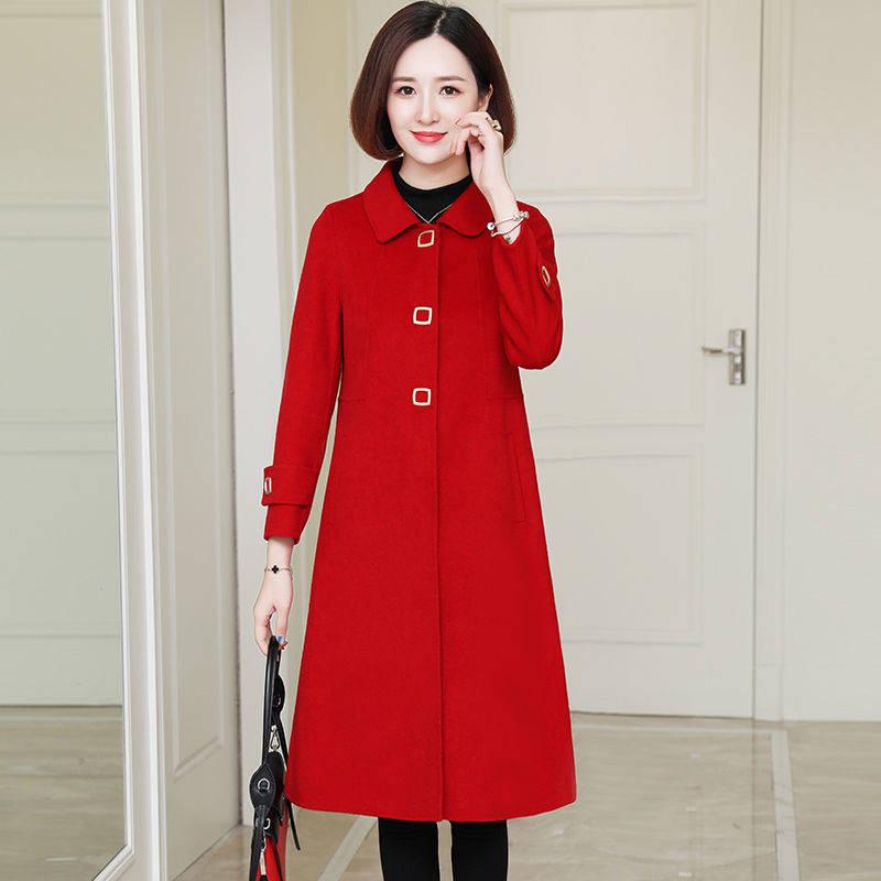 Womens' Woolen Coat Casual Warm Single Breasted Wool Overcoat Women Jacket